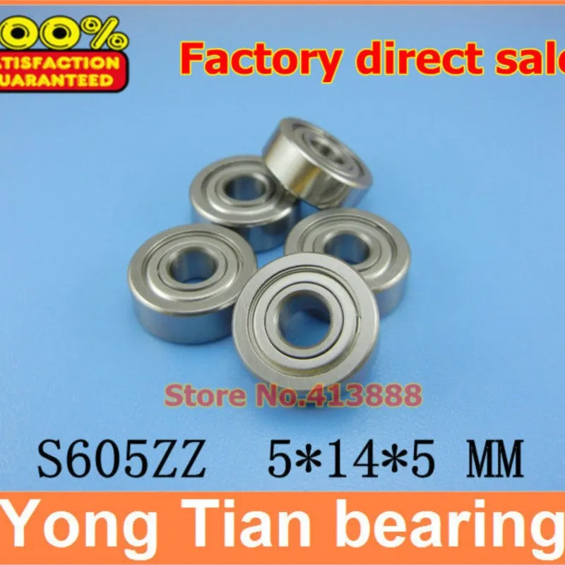 

NBZH bearing(1pcs) SUS440C Environmental Corrosion Resistant Stainless Steel Deep Groove Ball Bearings S605ZZ 5*14*5 Mm