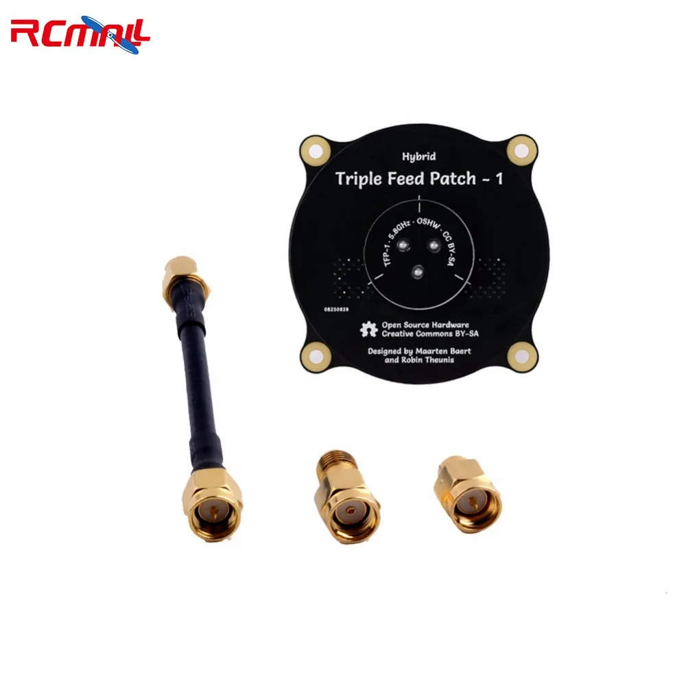 Antena de remendo de alimentação tripla de 5,8 GHz 9,4dBi Circularl direcional SMA com conectores para drone RC de corrida FPV