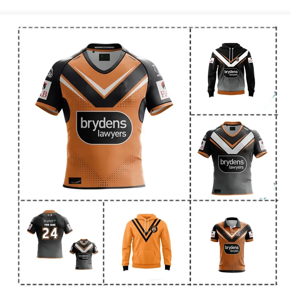 2024 WESTS TIGERS home Hoodies jacket polo vest singlet rugby jersey Australia rugby shirt custom t-shirt BIG SIZE 5XL