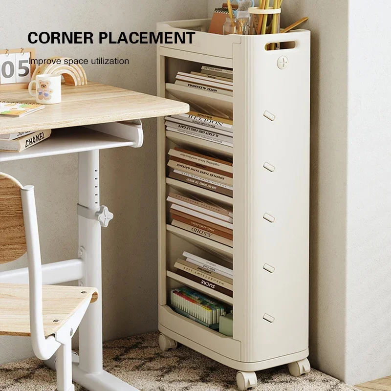 Nordic Removable Bookshelf Office File Magazine Book Storage Rack Home Study Graffiti Storybook Clutter Organizer Shelf