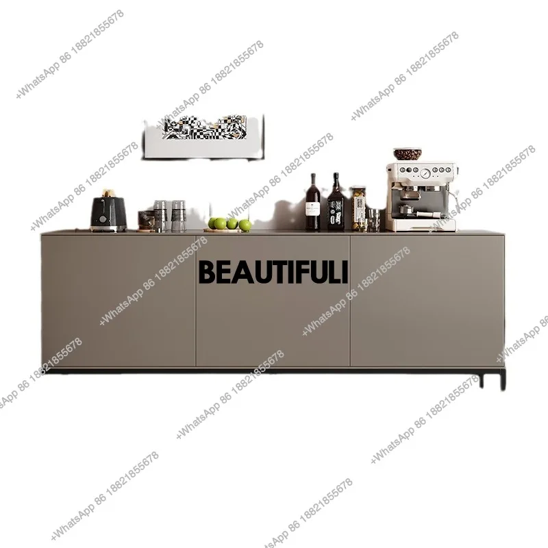 Modern simple solid wood integrated against the wall, entrance cabinet, living room, tea cabinet, storage cabinet
