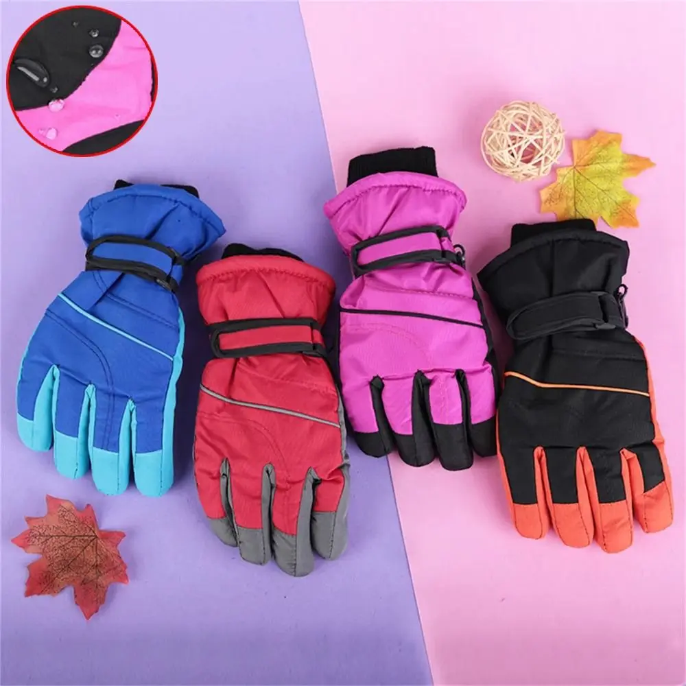 

High Quality Waterproof Kids Ski Gloves Warm Thicken Children Gloves Non-slip Winter Mittens