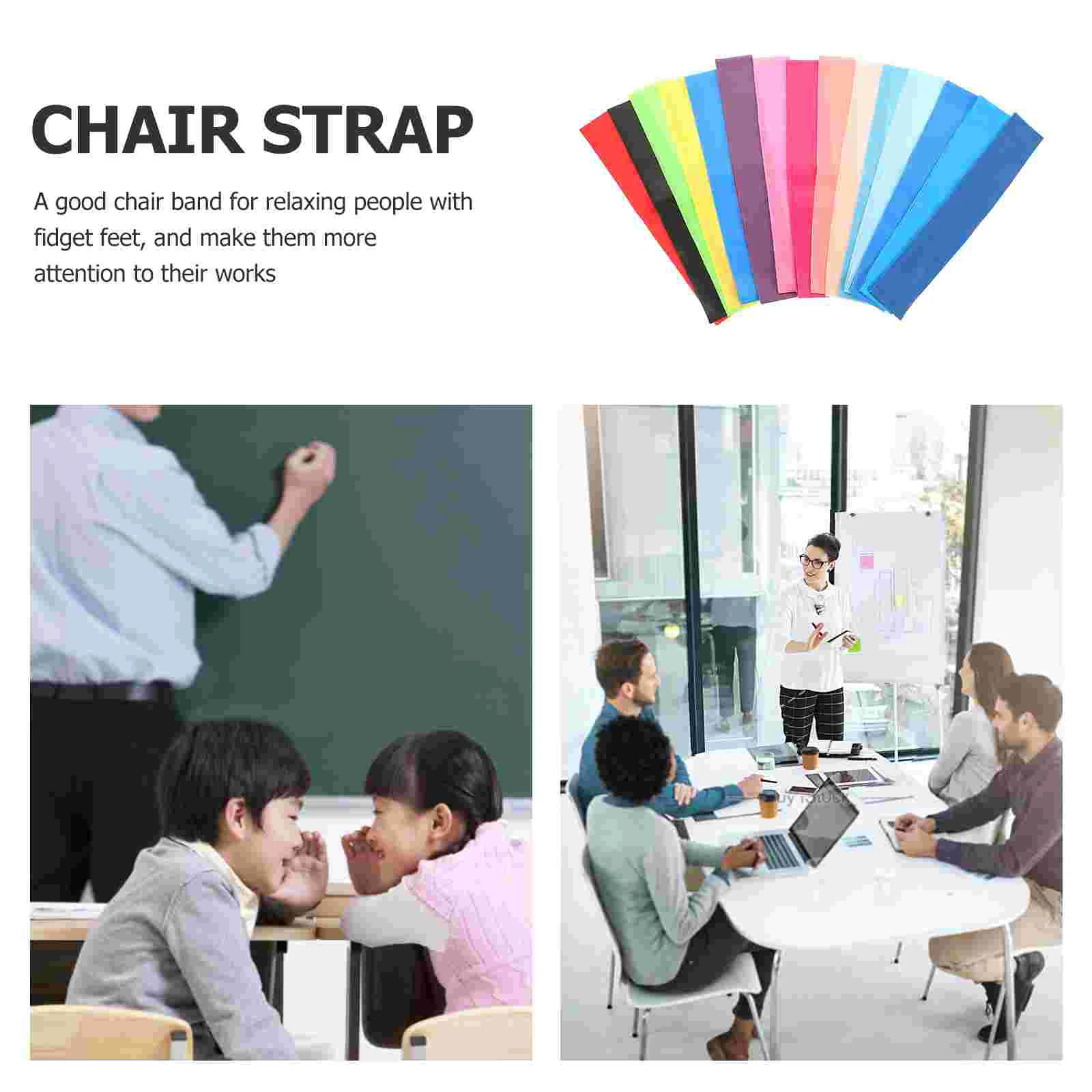 15 Pcs Children's ADHD Classroom Desk and Chair Fixed Straps Office Leg Elastic Bands Stretchy Fidgety Feet Colorful Tool for