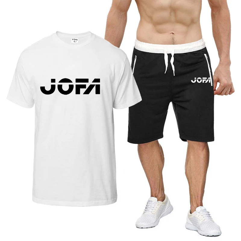 2024 JOFA Hockeyer Summer Men Fashion New Eight-Color Short-Sleeved Set Comfortable Casual T-shirt + Shorts Printing Suit