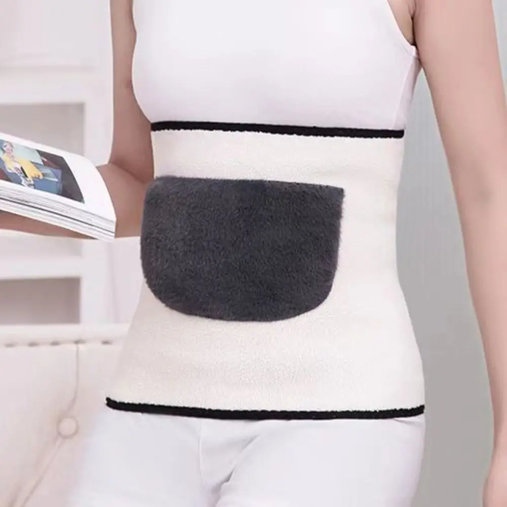 Sabuk Penyangga Pinggang Berbahan Fleece Anti-Dingin dengan Elastisitas Tahan Lama, Pelindung Perut Hangat, Pakaian Dalam Pembentuk Tubuh
