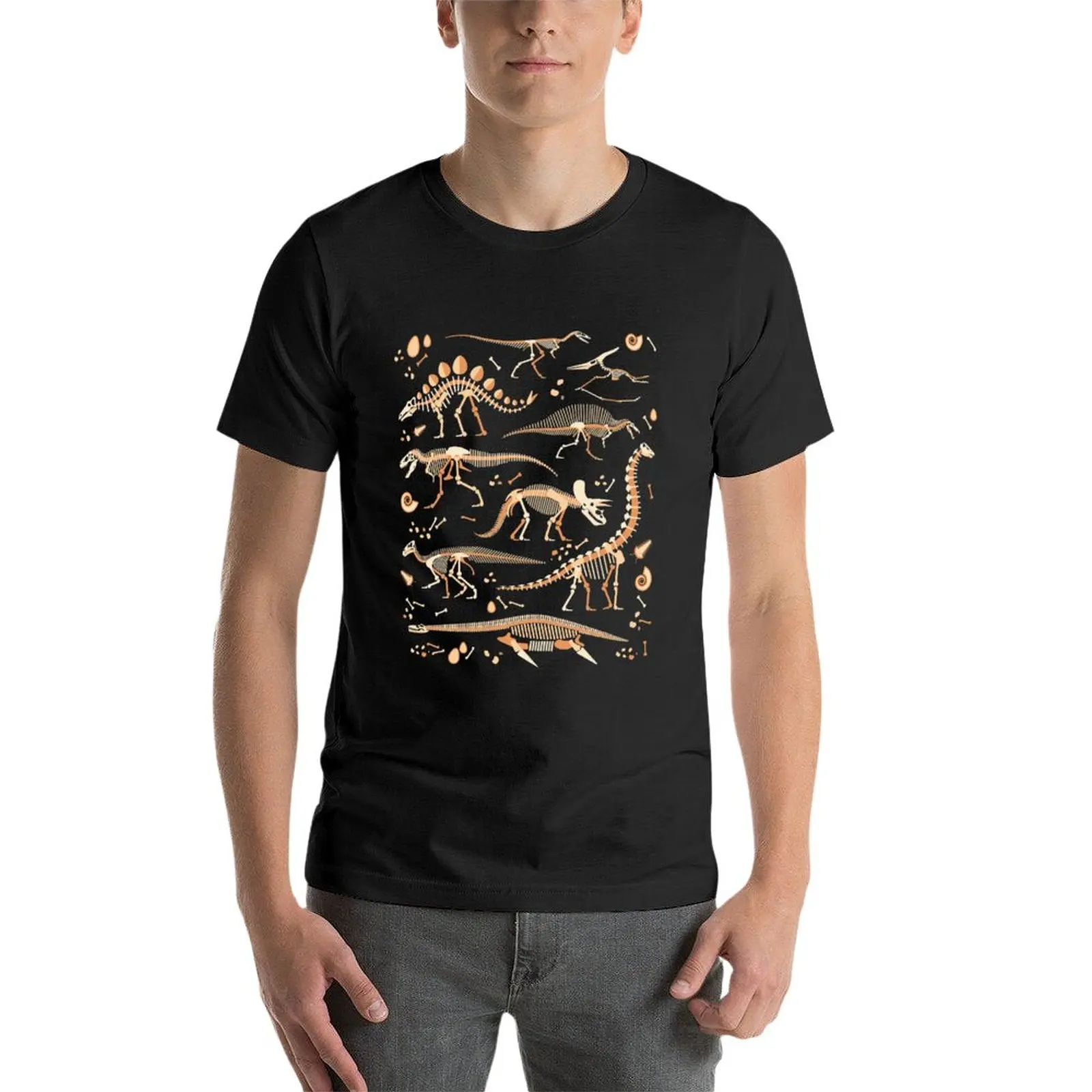 New Dinosaur Skeleton Fossils Paleontologist Gift T-Shirt funny t shirt animal print shirt for boys mens clothes