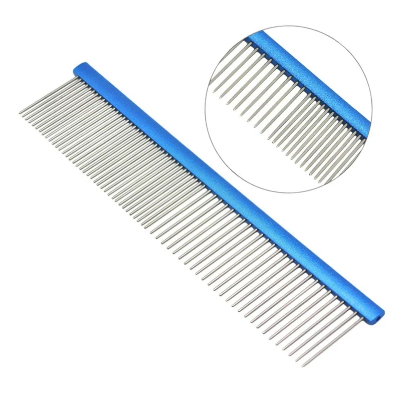 1Pcs Colorful Pet Comb Steel Shedding Dog Grooming Comb Hair Remover Cat Dogs Fur Trimming Cleaning Brush Cats Pets Accessories