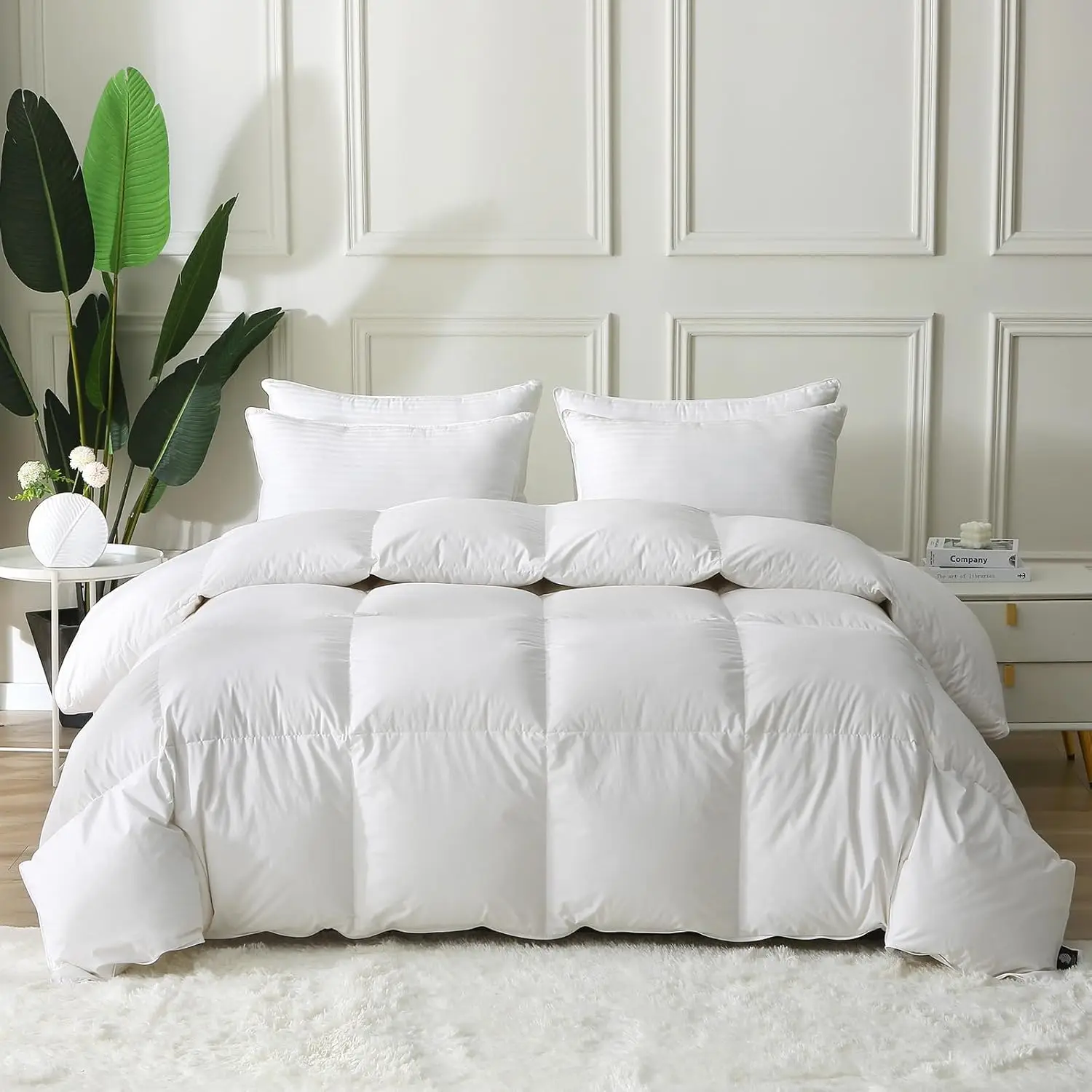 

Down Comforter - All Season Down Comforter with Filling Down and Feather and 100% Cotton Cover - Duvet Insert