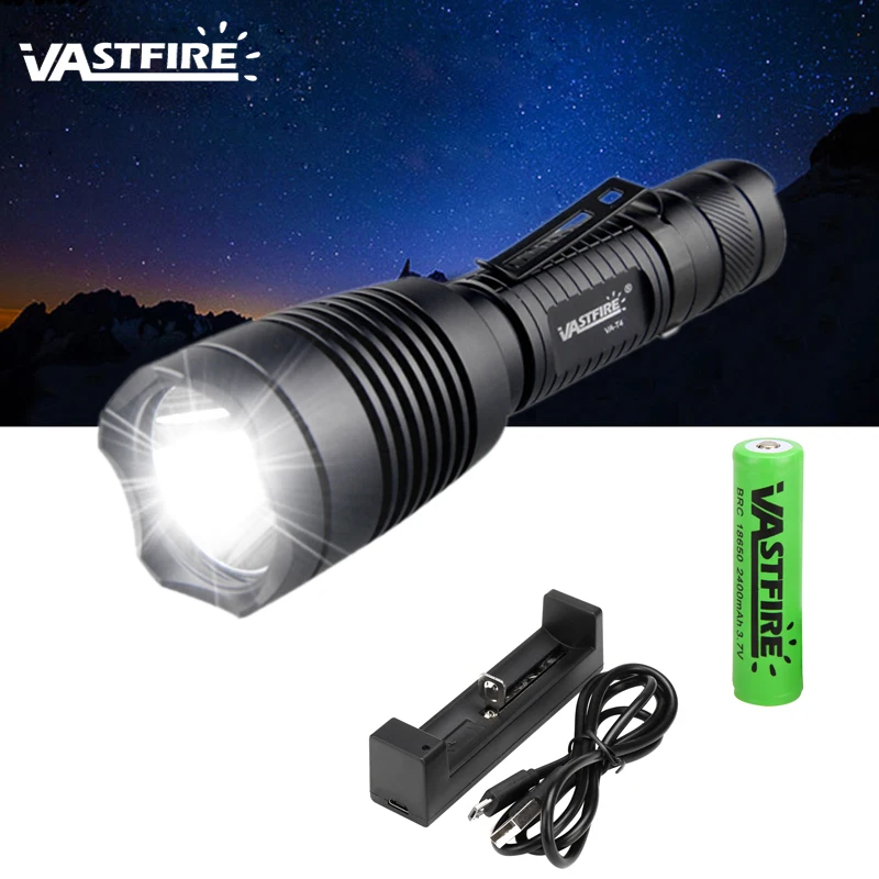 500 yards Powerful  T4 1200 Lumen Led  Flashlight Waterproof Hunting Fishing Flashlight