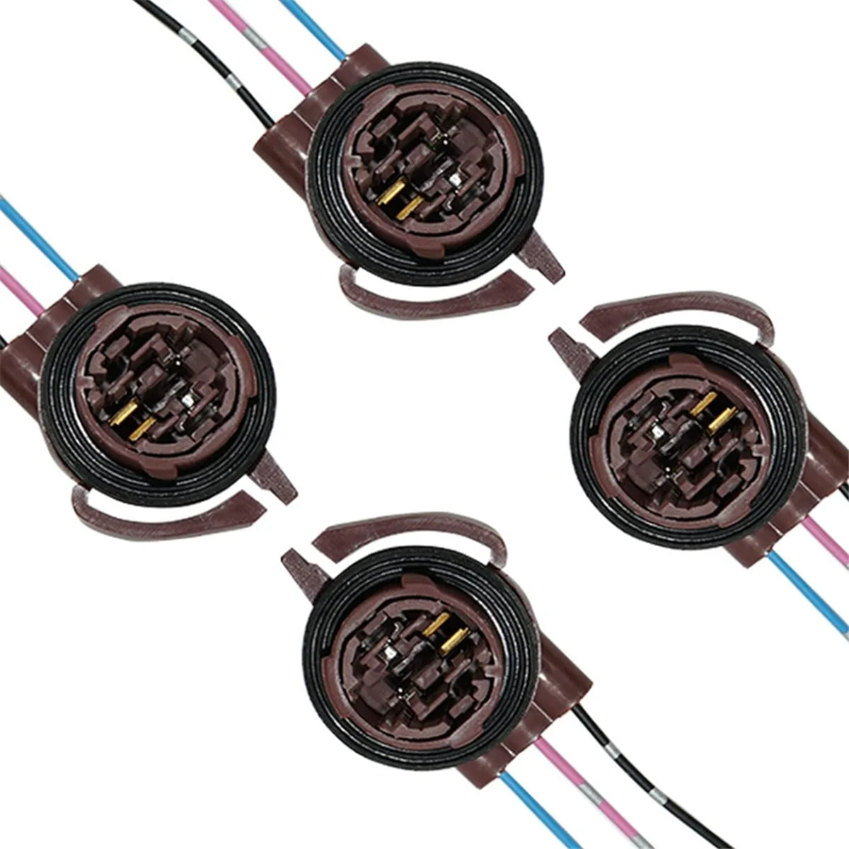 4PCS 3157 Pre-Wired Harness Sockets, Car LED Bulbs Socket Adapters, Bulb Pigtail Socket Plug Connectors