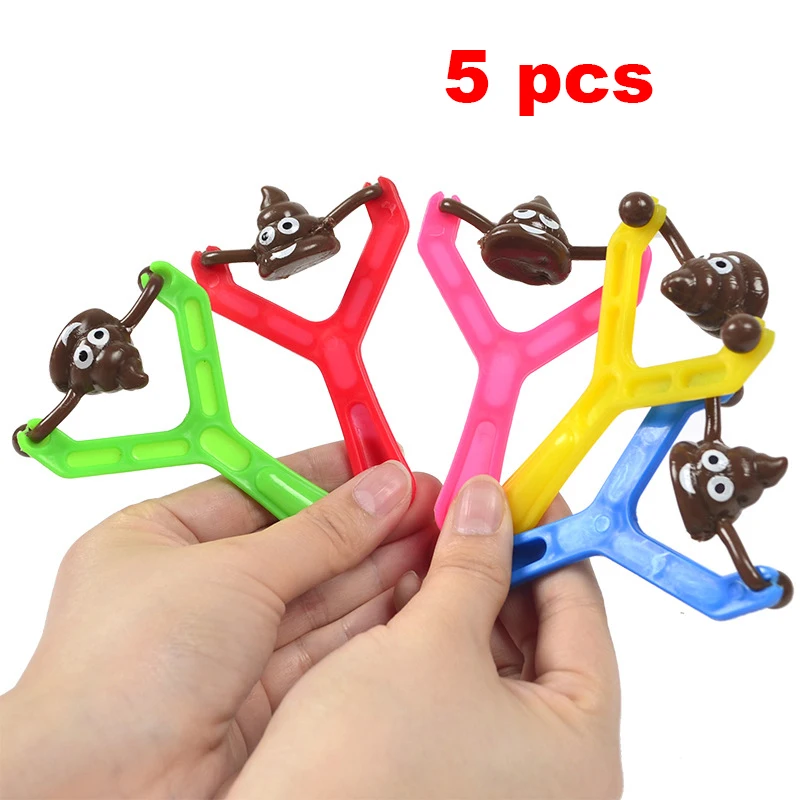 

HOT SALE Novelty Funny Catapult Poo Slingshot Prank Toys Creative Fun Poop TPR Venting Decompression Toys Children Prank Toys