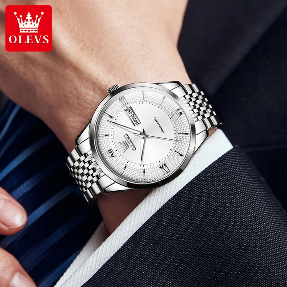 OLEVS 6657 мужские часы оригинальные модные 50 м водонепроницаемые светящиеся часы для мужчин механические часы из нержавеющей стали часы Day-Date