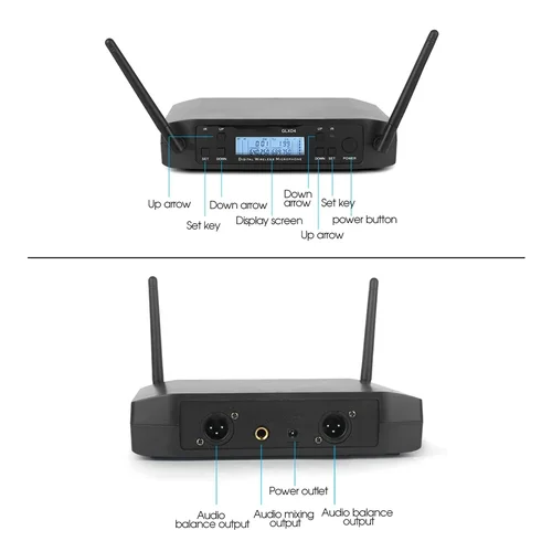 Imagen 2 del producto GLXD4 Sistema con micrófono inalámbrico profesional Micrófono de mano dual 58 para actuaciones en escenario UHF dinámico 2 canales 640 ~ 690 Mhz