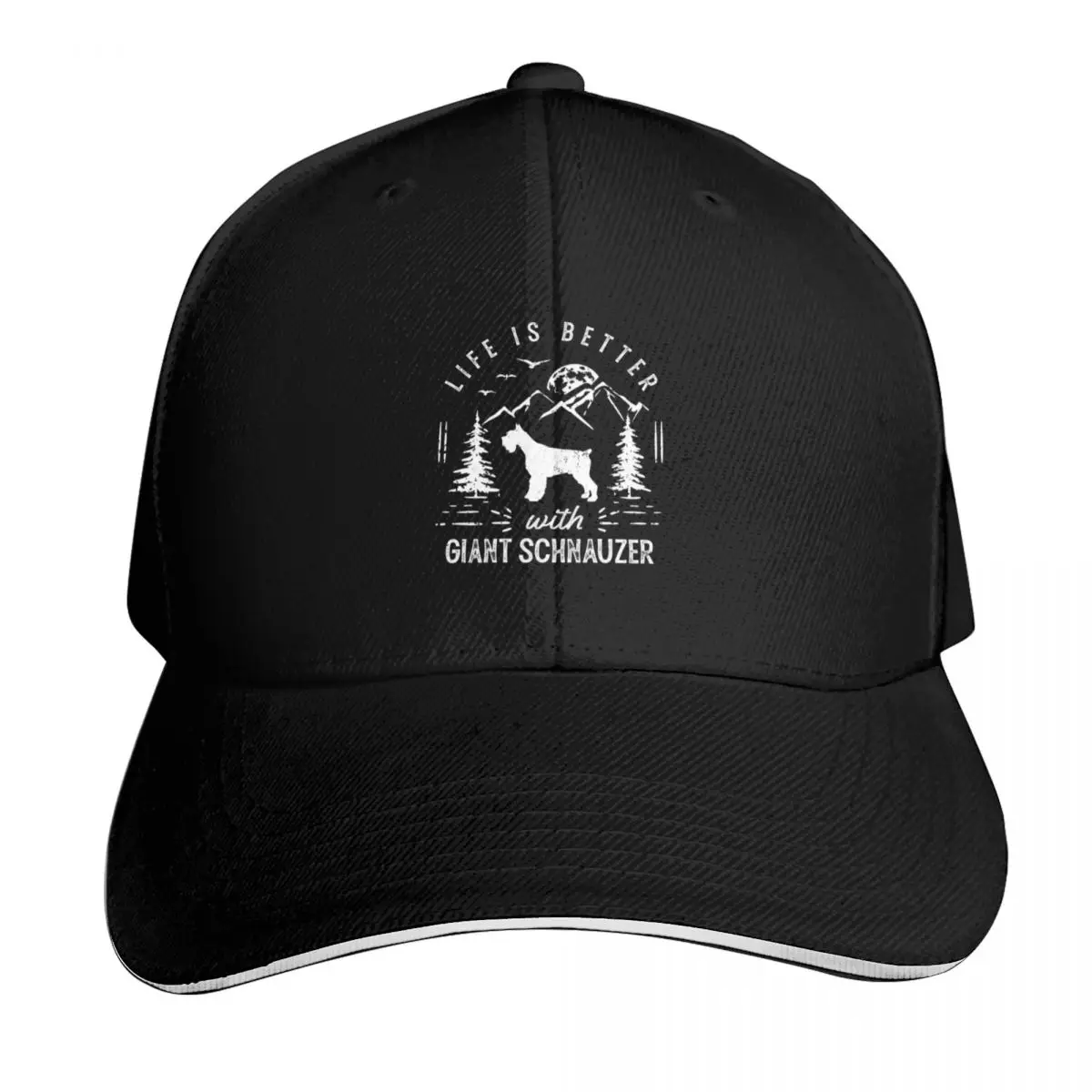 

Life is Better Giant Schnauzer dog Baseball Cap Gentleman Hat men's big size hat Snap Back Hat Golf Men Women's