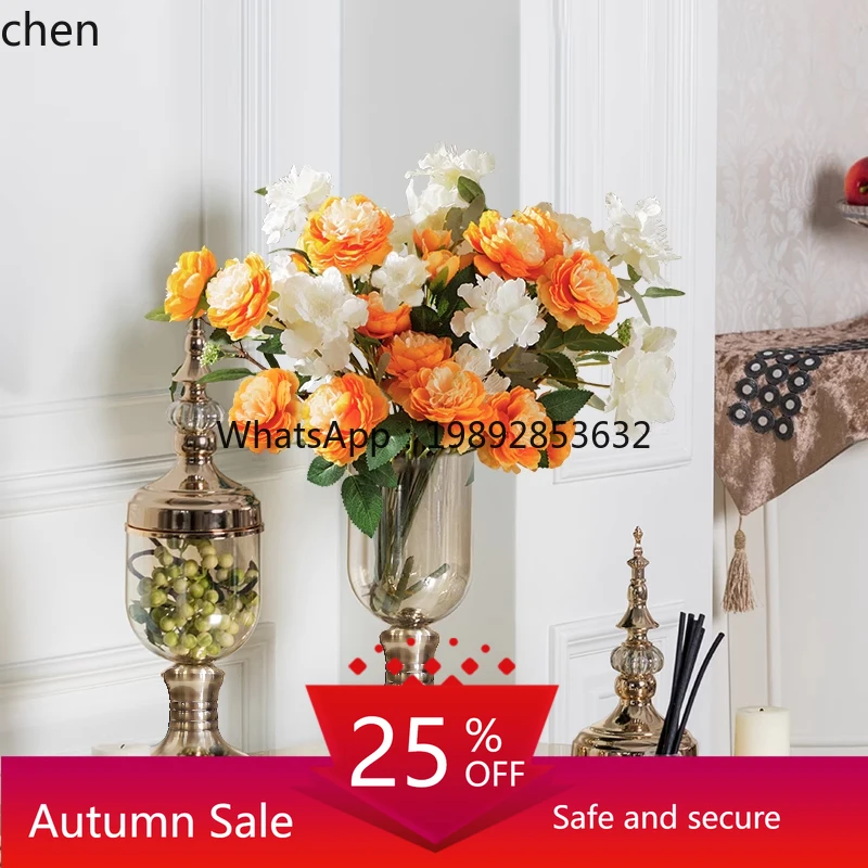 

high-end glass vase ornament, living room flower arrangement dining table, entrance TV cabinet, high-end decoration