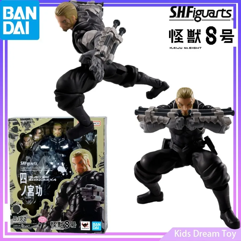 Bandai Stock Original S.H.Figuarts KAIJU No. 8 Anime Figures ISAO SHINOMIYA Action Figures Toys Collectible Model Gifts for Kids