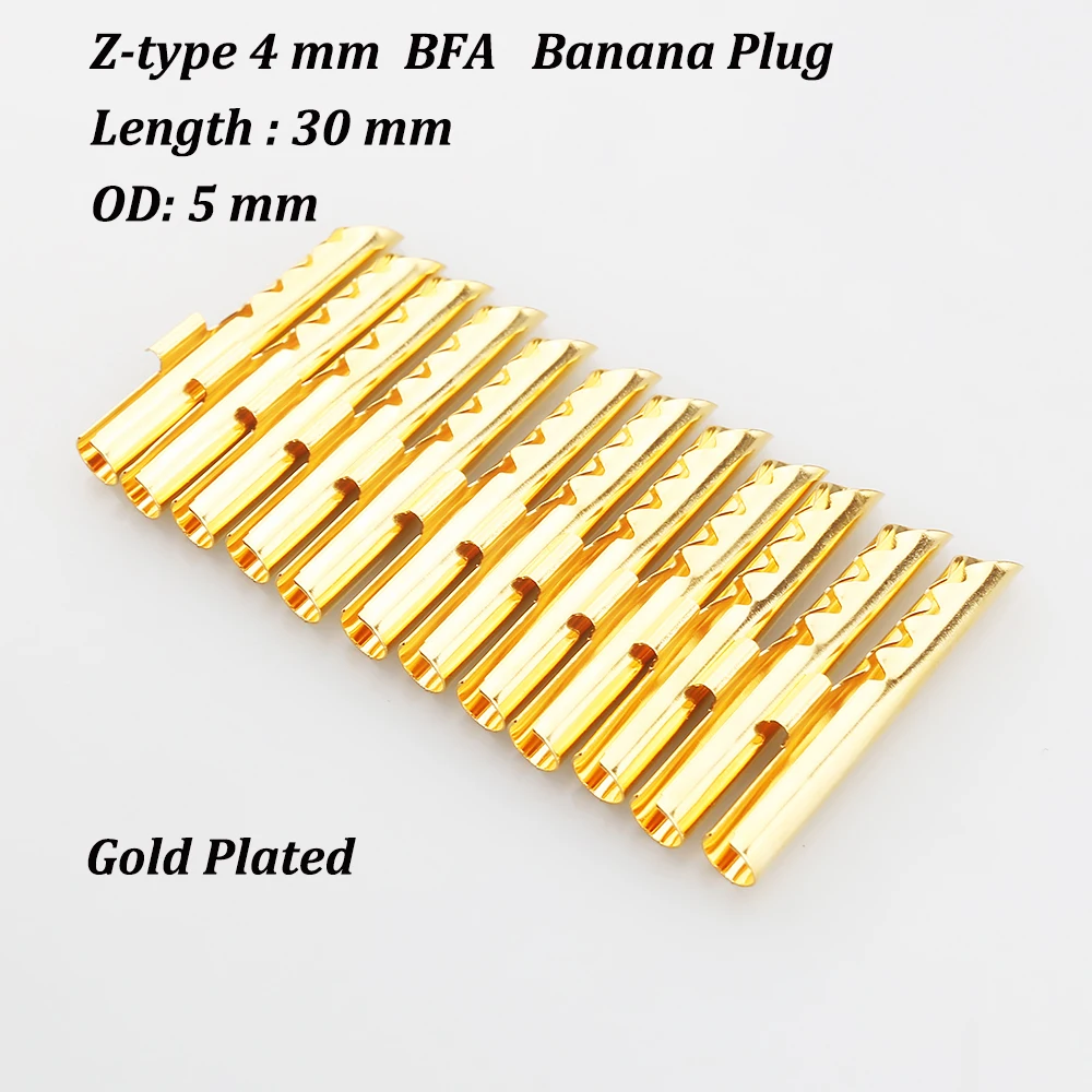 12 Pcs 4mm BFA Banana Plug Gold Plated Z-Type HiFi Speaker Wire Terminal DIY