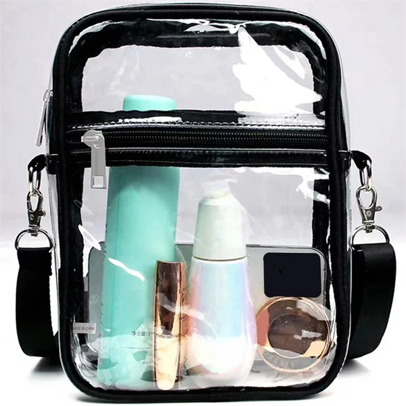 Large Clear Messenger Bag: Adjustable Shoulder Strap Sports Shoulder Bag For Work, Business, & Traveling