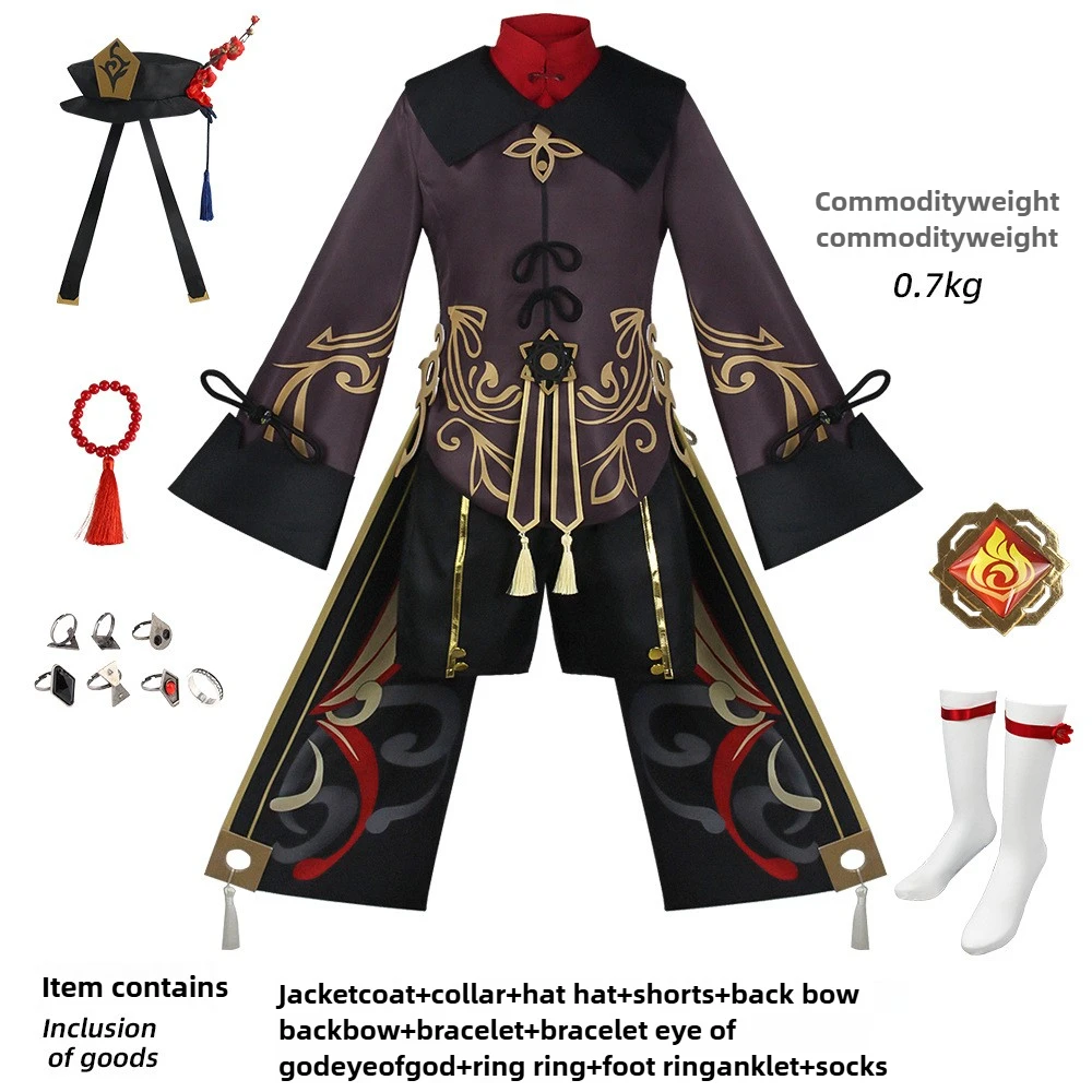

Hu Tao Genshin Impact Cosplay Costume Snow Ji Plum Fragrance Game Anime Role Play Clothes Halloween Performance Polyester Outfit