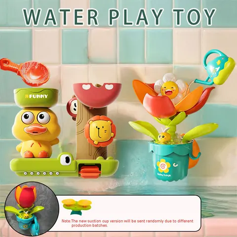 Игрушка для ванной Утка-колесо с водным насосом — пример использования