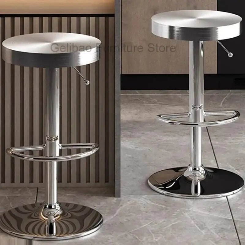 

Wood Bedroom Luxury Counter Style Bar Stool Iron High Bar Stool Gold Coffee Shop Sedie Sala Da Pranzo Barbershop Furniture