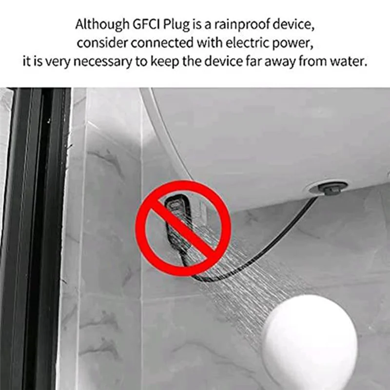 

A55F-US Plug,2Pcs GFCI Plug Replacement 3 Prong, Auto Reset 15Amp Listed Ground Fault Circuit Interrupter Adapter Replacement