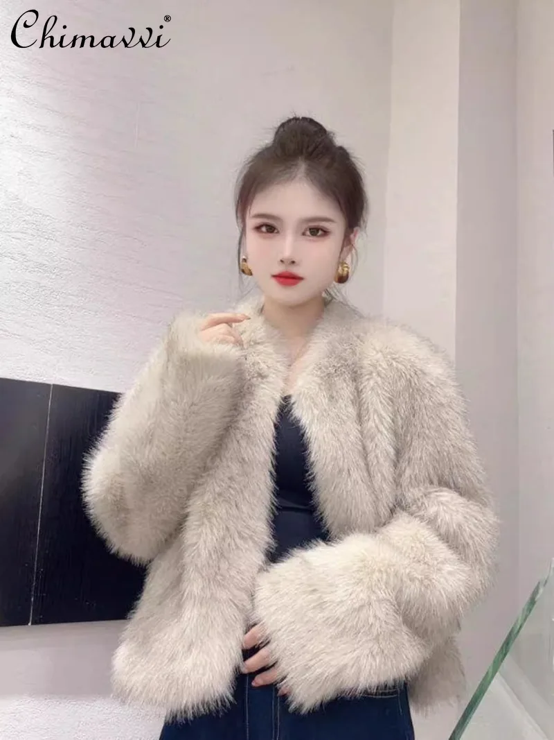 2024 High-end Imitation Fox European Mink Fur Gold Mink Fleece Thin Short Fur Integrated Warm Jacket For Women