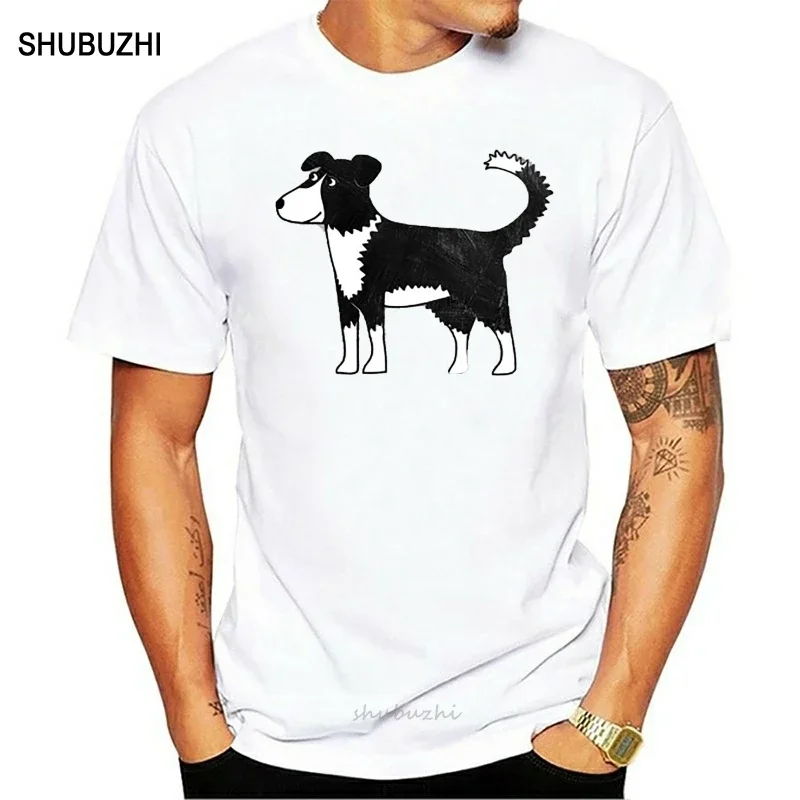 Men Short sleeve tshirt Border Collie Cartoon Dog Art   Collie   T Shirt Women t-shirt