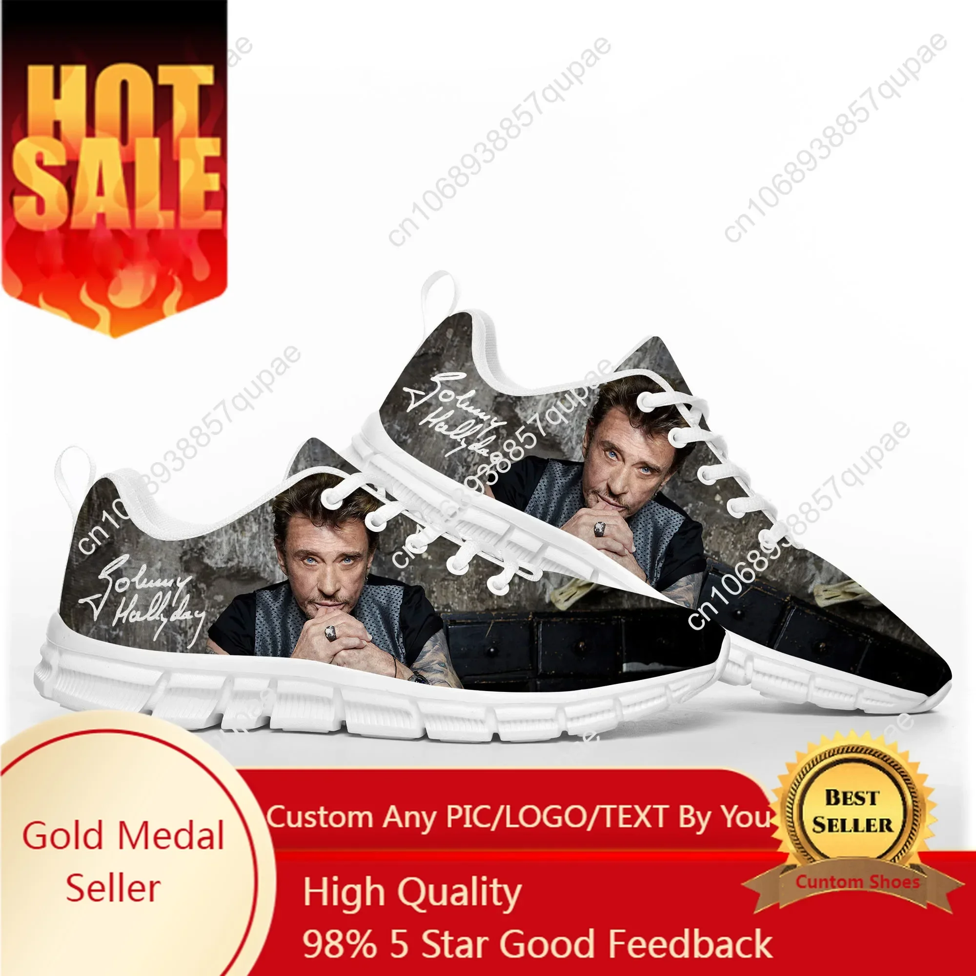 Johnny Hallyday Rock Singer Sports Shoes Mens Womens Teenager Kids Sneakers 3D Print Pattern Custom Couple High Quality Shoes