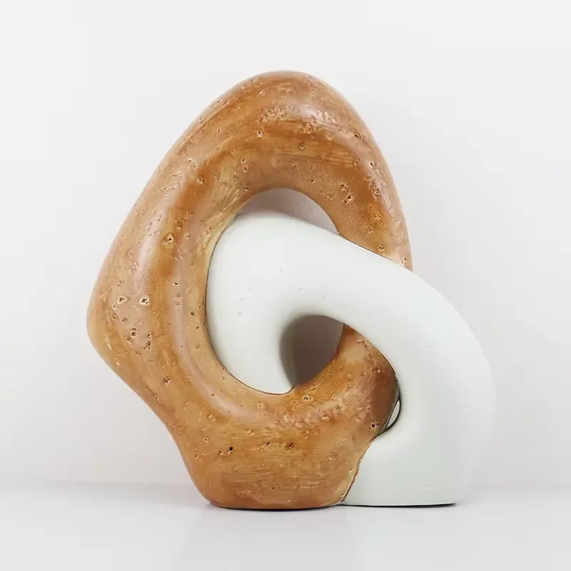 New Resin Sculpture Beige Modern Luxury Bull Head Home Decoration Office Hotel Art Ornament Craft Splicing Ornament