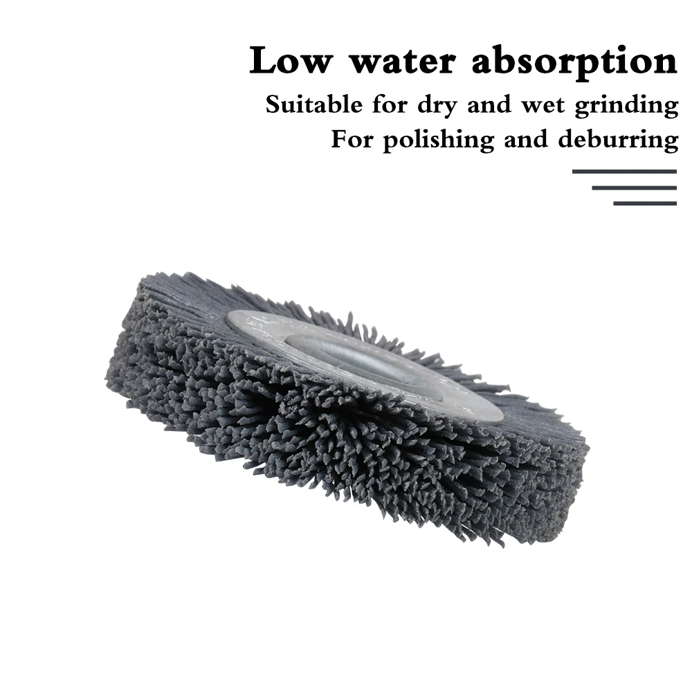 Escova de roda de nylon 70mm, furo 16mm para móveis de madeira, polimento de metal, moedor de escova de fio abrasivo 180 #
