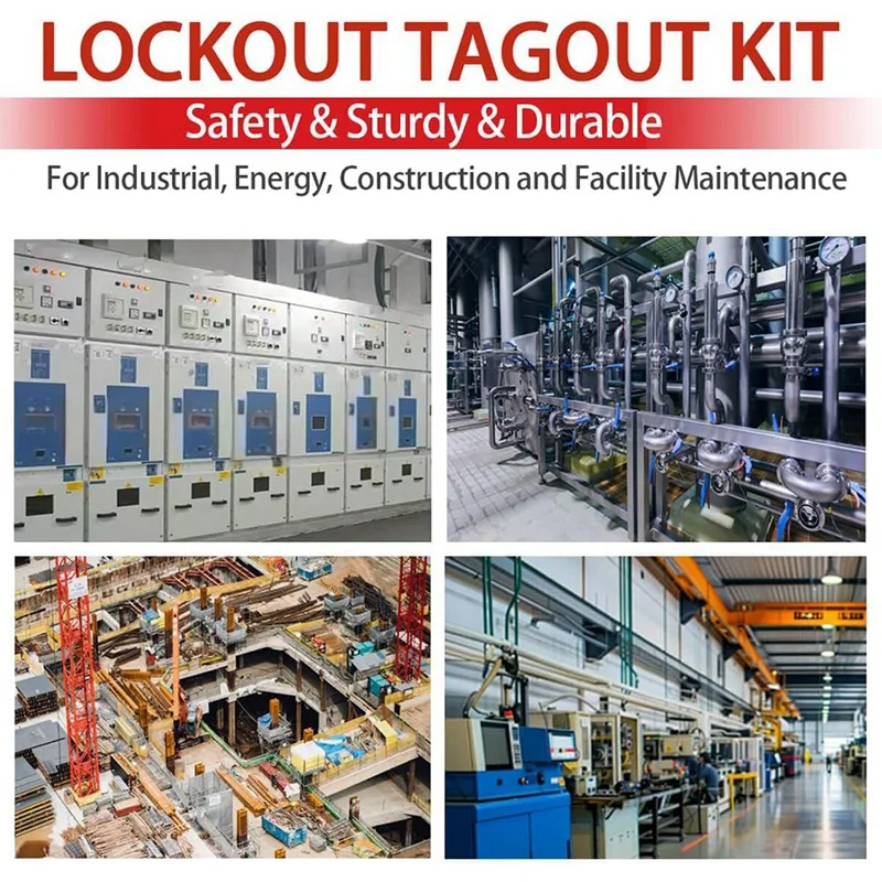 A73E-Lockout Tagout Kit, Electrical Loto-Kit With Circuit Breaker Lockout, Lockout Hasps, Lock Out Tags Multi-Pole Breaker