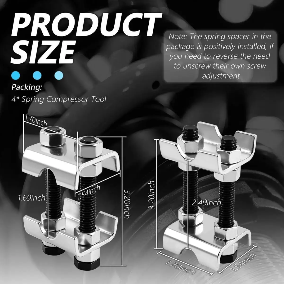 Coil Spring Compressor Spreads or Compresses Adjustable Iron Tool for Car Motorcycle Suspension Repair