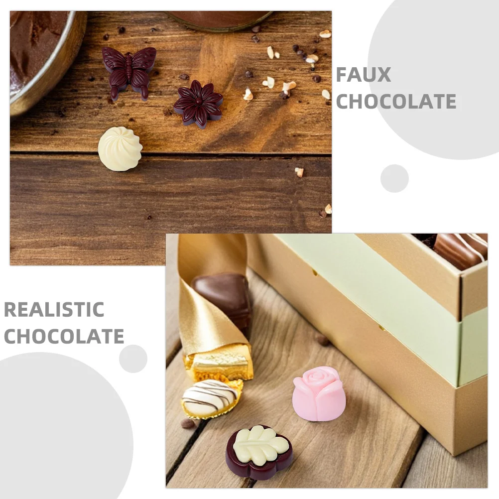 30pcs Realistic Simulation Chocolate Faux Pastry Props For Baking Diy Decor Artificial Candy Display Home Kitchen Party Tabletop