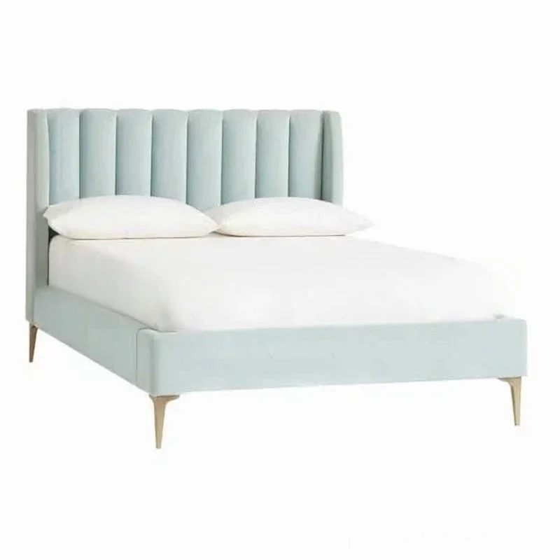 

Simple Modern Pink Fabric Soft Bag Bed Furniture Model Room Bedroom Double Bed Wedding Bed