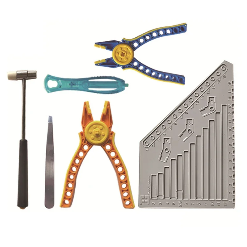 Multi-Tool Building Block Kit Brick Separator Hammer Pliers Tweezers for Technical Construction Projects Essential Builder Set