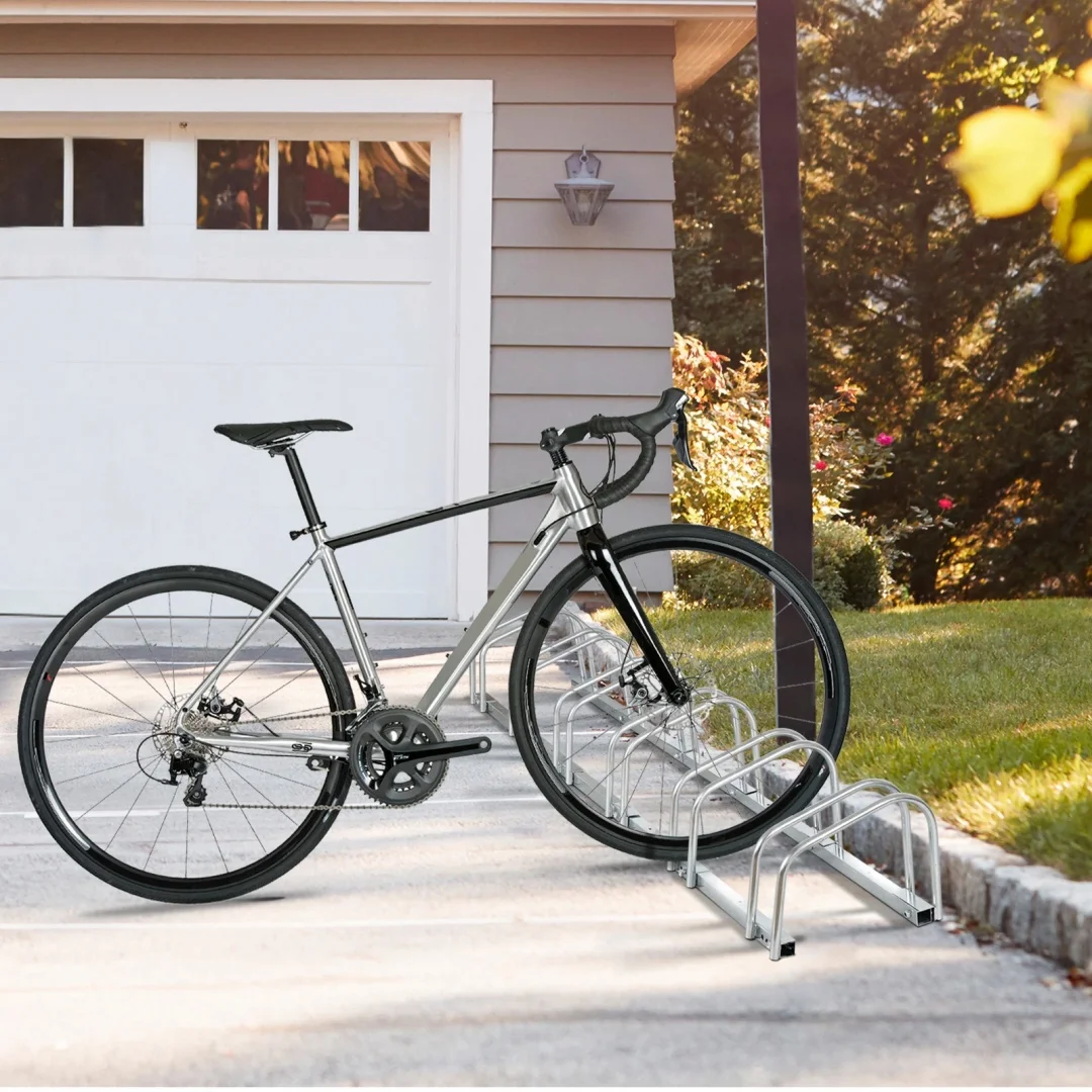 Bike Storage Rack 1-6 Bicycle Floor Parking Stand for Home Garage Indoor Outdoor