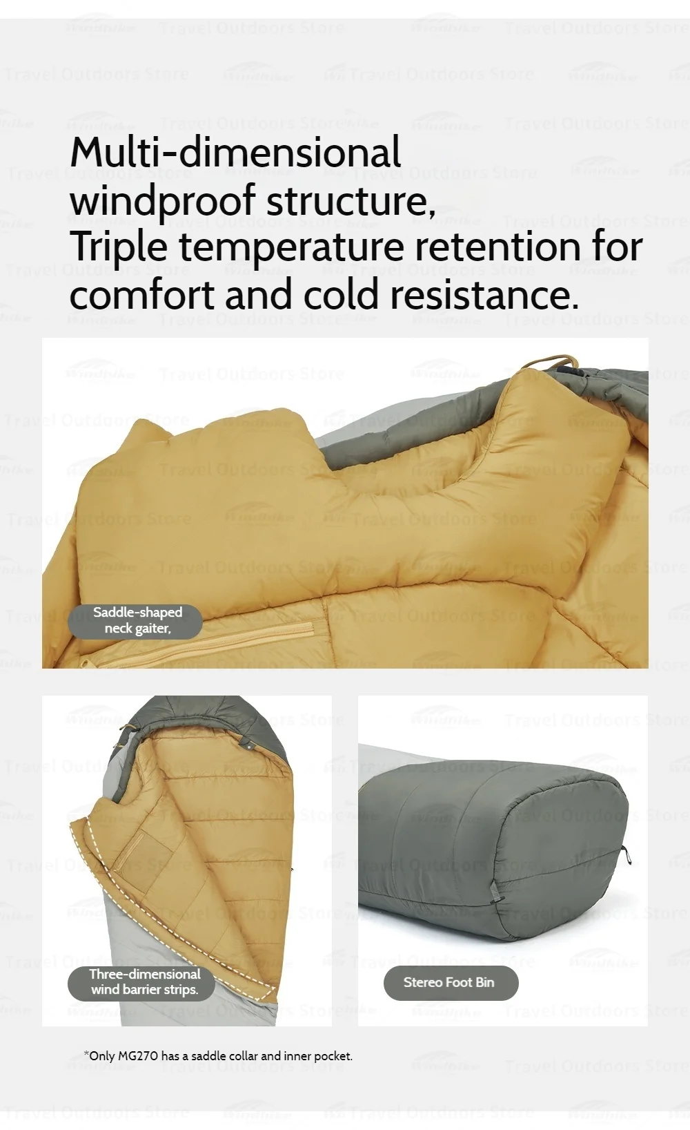 Naturehike Outdoor Warm Mujin PRO Mumienschlafsack für Männer und Frauen, leicht, für Camping, Wandern, Bergsteigen, Reisen, tragbar – Detail 7