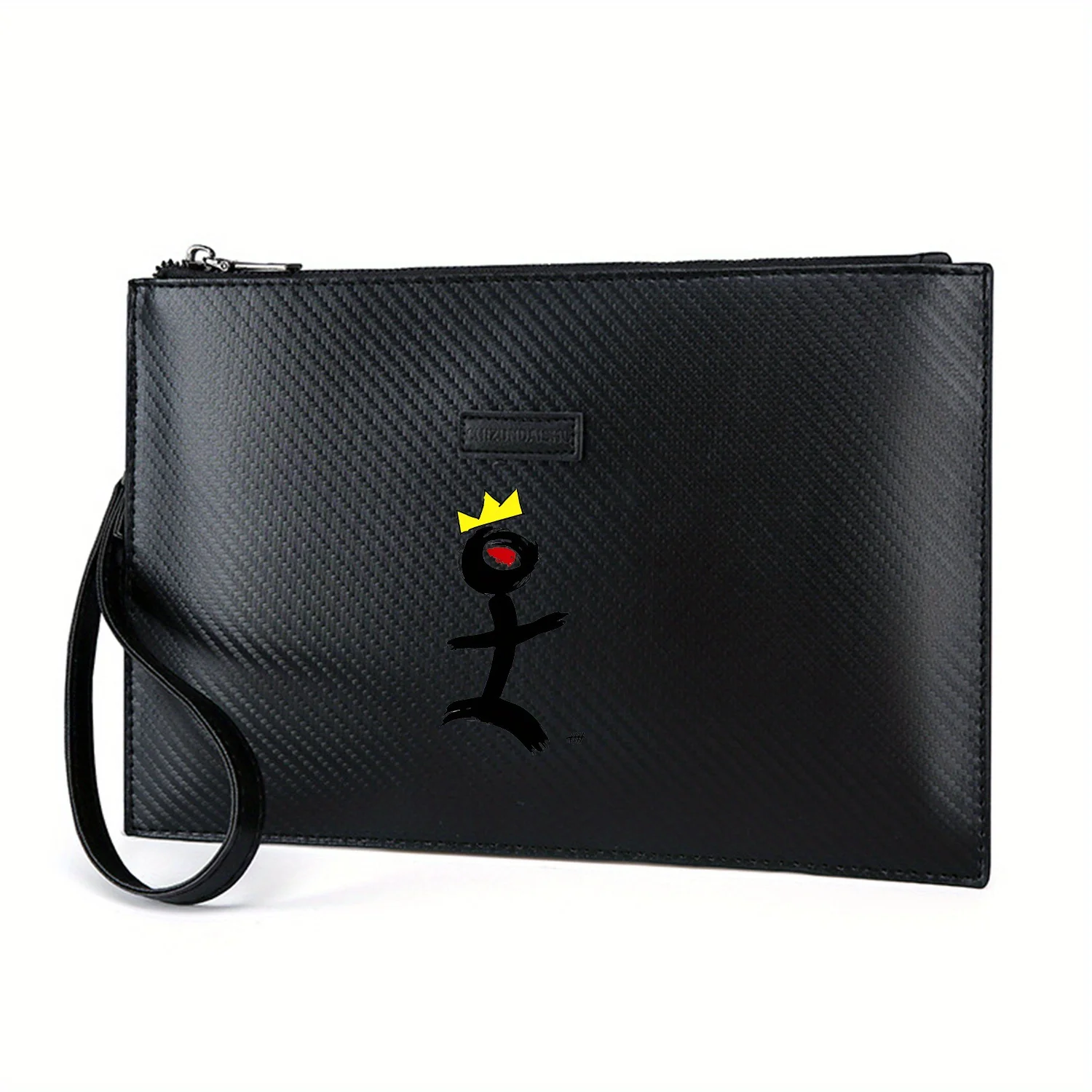 Crown dark figure red eye walking Elegant Printed PU Men's Handbag Fashionable and Practical for Everyday Carry