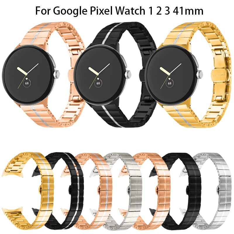 Stainless Steel Strap For Google Pixel Watch 3 41mm  Accessorie Replacement Wristband Bracelet For Google Pixel Watch 2 1 Band