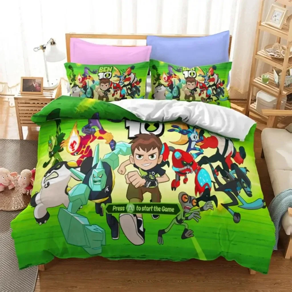 3d Print Ben Alien Force 10 Teenage Hacker Bedding Set Boys Girls Twin Queen Size Duvet Cover Pillowcase Bed Kids Adult