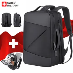 SWISS MILITARY Travel Men 15.6 inch Laptop Backpack waterproof Backpack Business Large Capacity school Backpack expand backpack