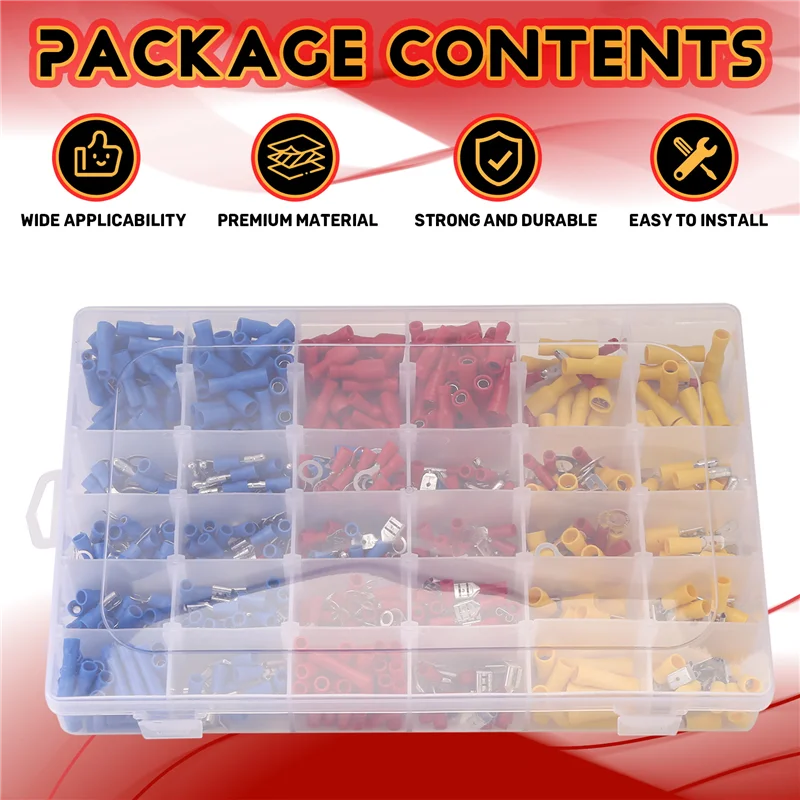 BAAG-720Pcs كابل العروات مجموعة متنوعة سلك شقة الإناث والذكور معزول سلك كهربائي كابلات الموصلات تجعيد محطات مجموعة