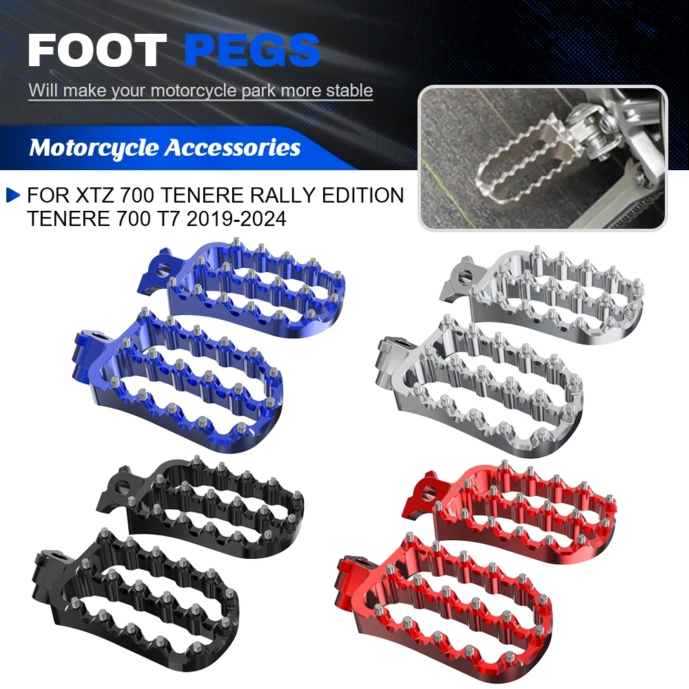 

Motorcycle CNC Enlarged FootRest Wide Fat Foot Pegs Pedals For YAMAHA XTZ 700 TENERE RALLY EDITION TENERE 700 T7 2019-2023 2024