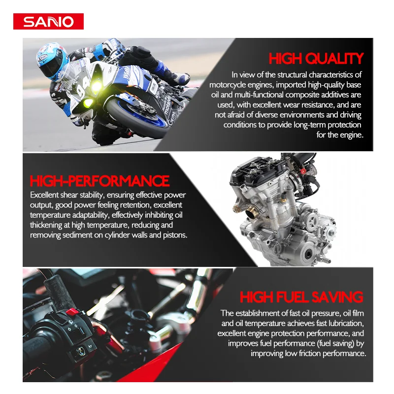 زيت دراجة نارية سانفو 4T 15w40 لصيانة محرك الدراجة النارية والعناية بزيت تشحيم الدراجة النارية 0.9L #4