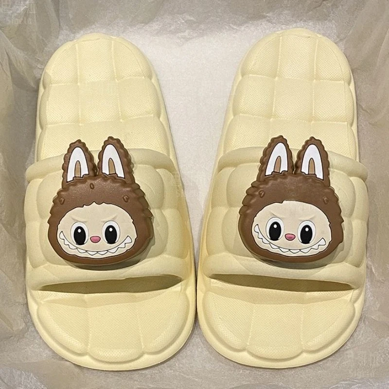 Labubu animation peripheral cartoon summer bathroom lightweight non-slip non-stinky home soft-soled sandals and slippers gift