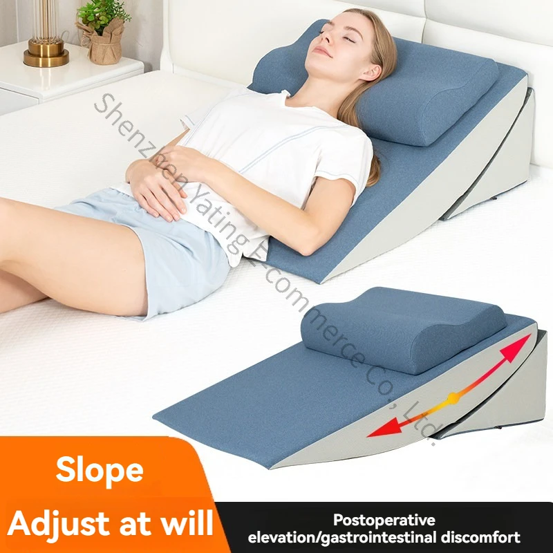 Elderly Bed Cushion Slope Pad Supine Mattress Heightened Medical Postoperative Semi-lying Care Anti-reflux Pad Triangular Pillow
