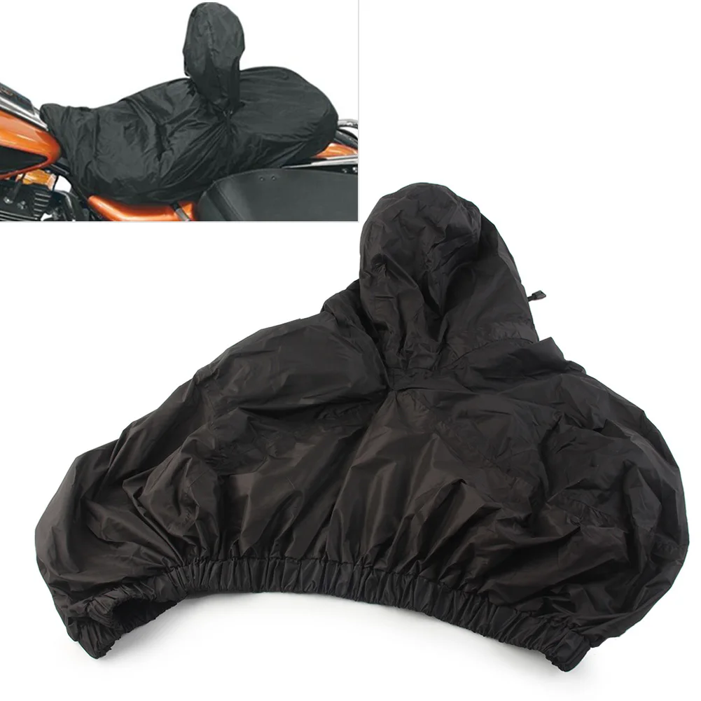 Motorcycle Waterproof Seat Rain Cover With Driver Backrest For Harley Davidson Street Electra Glide Touring