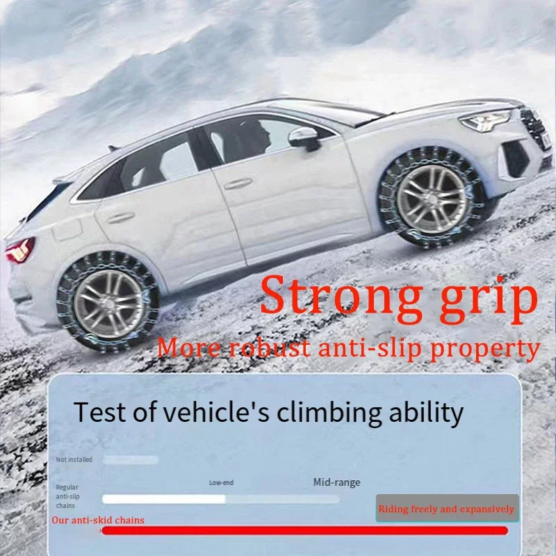 سلاسل ثلج عالمية مطورة لعام 2025 لشاحنة سيارات الدفع الرباعي، سلاسل إطارات غير قابلة للانزلاق للطين الجليدي، سهلة التركيب للجر في حالات الطوارئ
