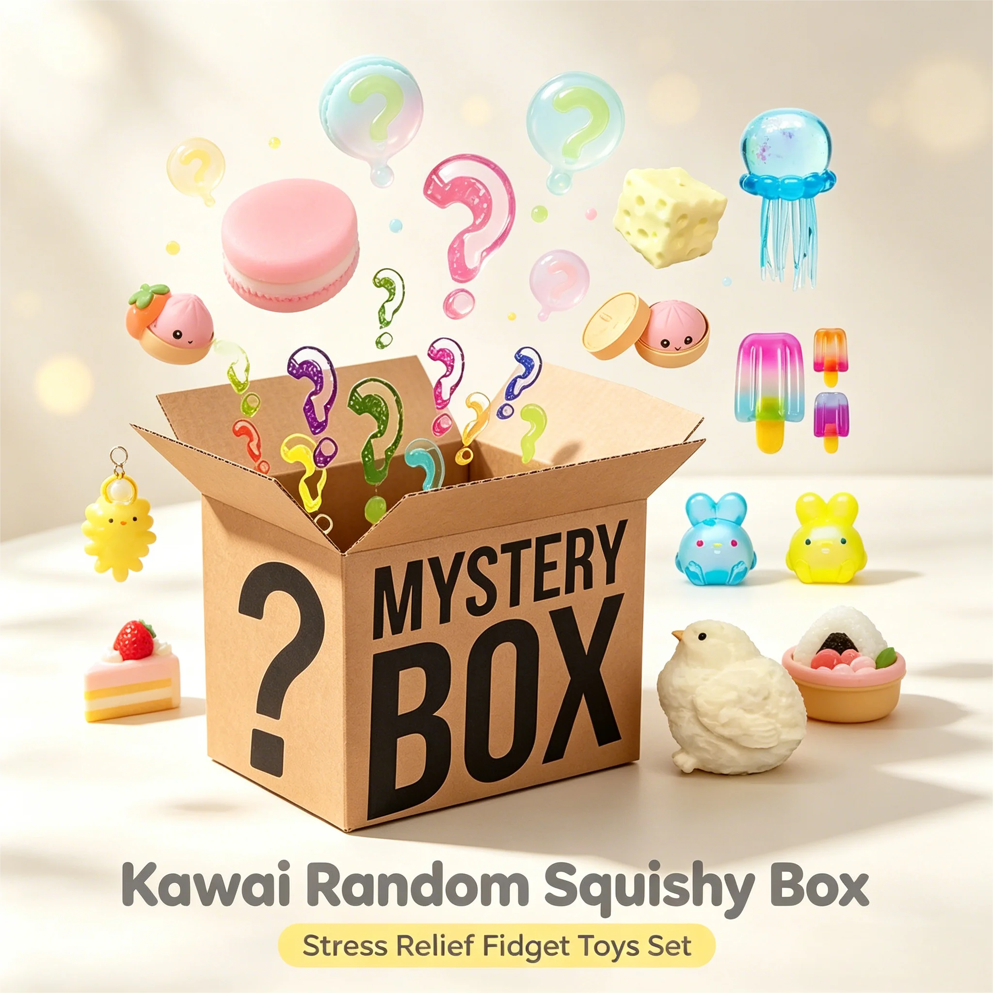 

Mystery Blind Box Cat Paw Mochi Squishy Cute Squeeze Foot Fidget Stress Relief Toy for Kids